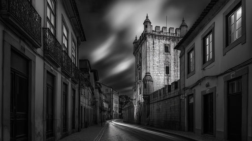 Tower in Narrow Street Mural Wallpaper | Intimate Urban Decoration