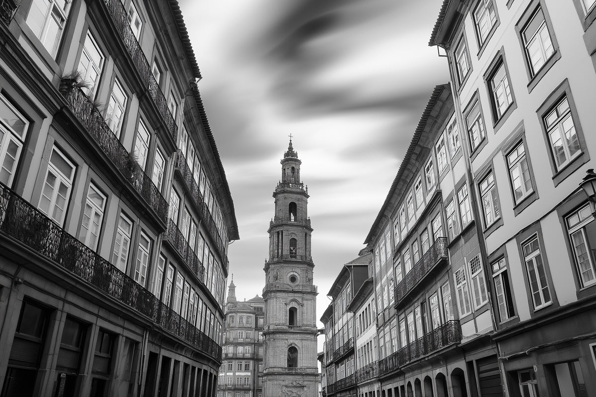 Street with Tower Mural Wallpaper | Classic Urban Decoration