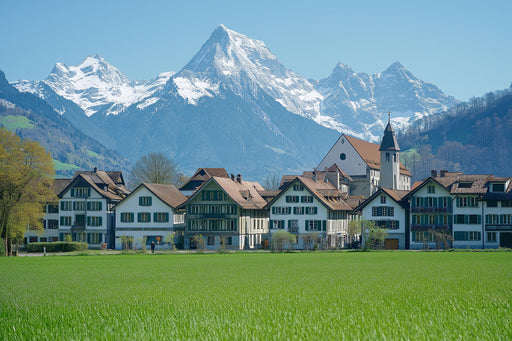 Alpine Village Mural Wallpaper | Serene Rustic Decoration