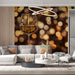 Golden Bokeh Glass Mural Wallpaper | Glamorous Modern Decoration
