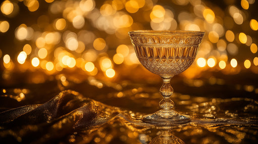 Golden Goblet with Bokeh Lights Mural Wallpaper | Glamorous Opulent Decoration