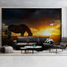 Horse in Sunset Field Mural Wallpaper | Serene Dramatic Decoration