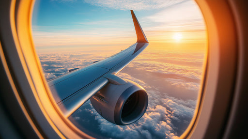 Airplane Wing Sunset Bedroom Mural Wallpaper | Dreamy Travel
