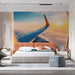 Airplane Wing Sunset Bedroom Mural Wallpaper | Dreamy Travel