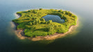 Island Lake Bedroom Mural Wallpaper | Tranquil Natural Decoration