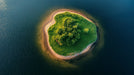 Island Lake Bedroom Mural Wallpaper | Tranquil Natural Decoration