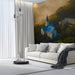 Blue Church in Misty Greenery Mural Wallpaper | Serene Mystical Decoration
