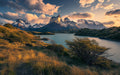 Mountain Lake Sunset Mural Wallpaper | Grand Natural Decoration