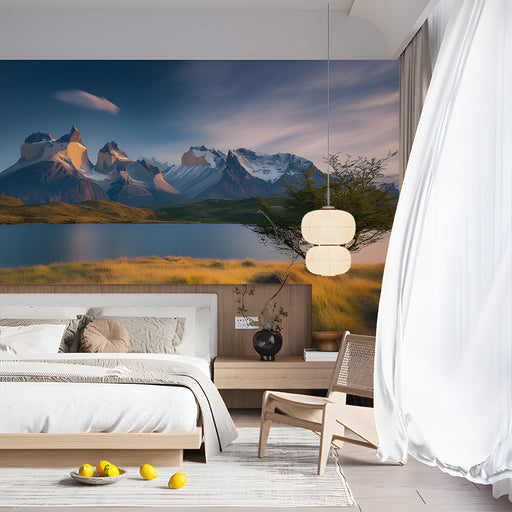 Serene Tree by Lake Bedroom Mural Wallpaper | Peaceful Natural Decoration