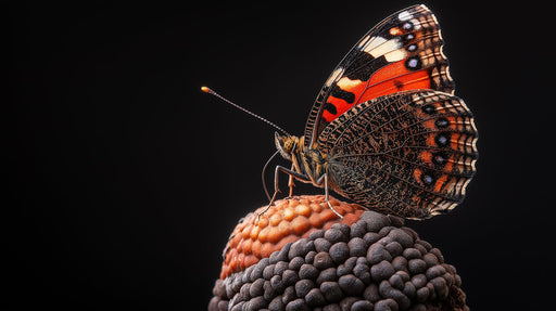 Butterfly on Blooming Flower Mural Wallpaper | Delicate Elegant Decoration