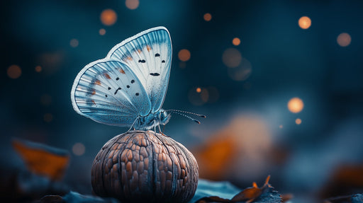 Blue Butterfly on Textured Surface Mural Wallpaper | Mystical Modern Decoration