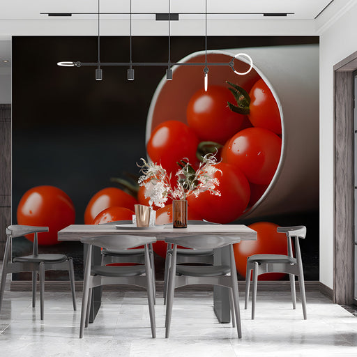 Tomato Overflow Modern Mural Wallpaper | Contemporary Bold Decoration