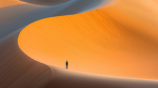 Desert Dune Solitude Bedroom Mural Wallpaper | Serene Isolated Decoration