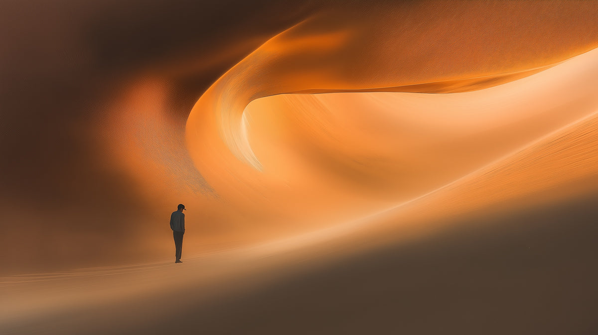 Desert Dune Solitude Bedroom Mural Wallpaper | Serene Isolated Decoration
