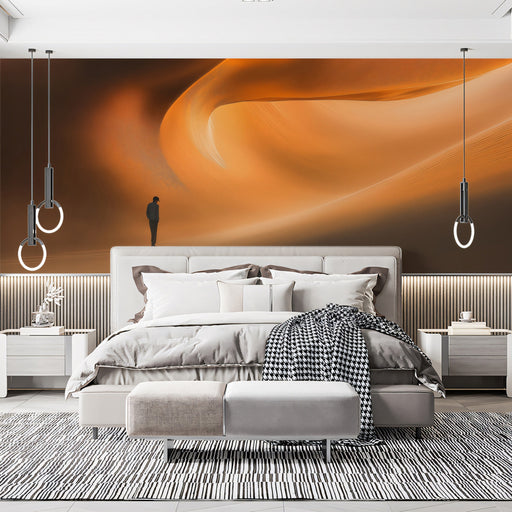 Desert Dune Solitude Bedroom Mural Wallpaper | Serene Isolated Decoration