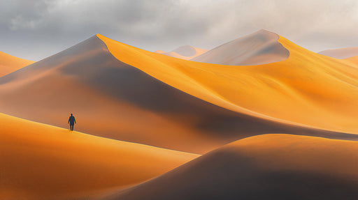 Desert Dune Solitude Bedroom Mural Wallpaper | Serene Isolated Decoration