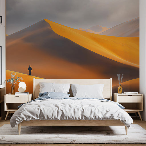 Desert Dune Solitude Bedroom Mural Wallpaper | Serene Isolated Decoration