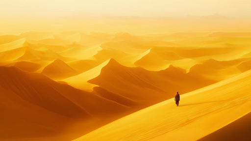 Desert Dune Solitude Bedroom Mural Wallpaper | Serene Isolated Decoration