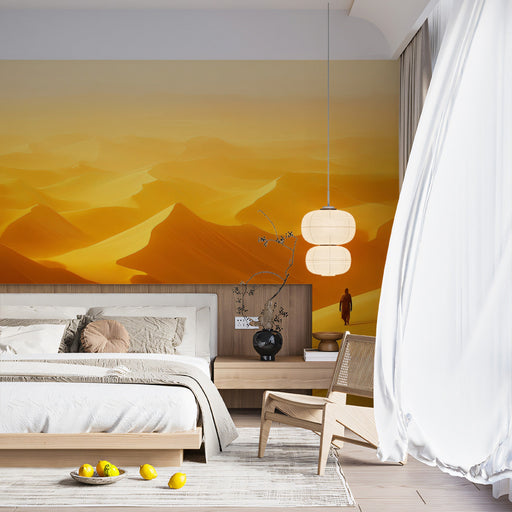 Desert Dune Solitude Bedroom Mural Wallpaper | Serene Isolated Decoration