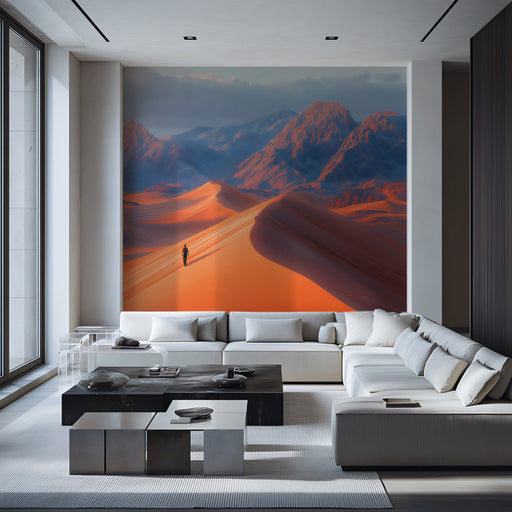 Desert Mountain Vista Living Room Mural Wallpaper | Grand Natural Decoration