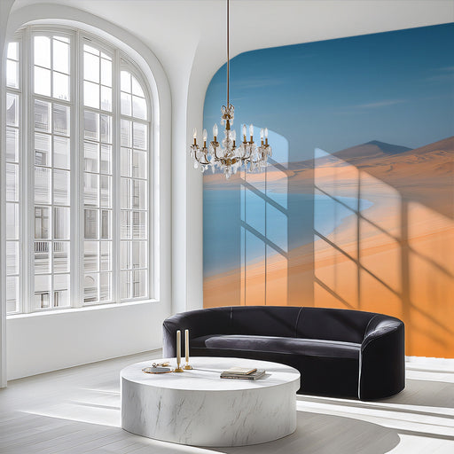 Desert Oasis Living Room Mural Wallpaper | Tranquil Exotic