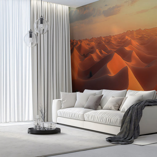 Desert Sunset Glow Mural Wallpaper | Warm Inviting Decoration