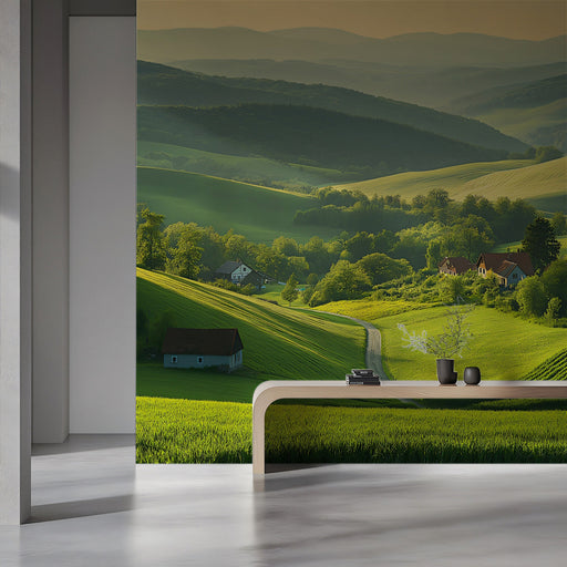 Verdant Valley Mural Wallpaper | Serene Lush Decoration