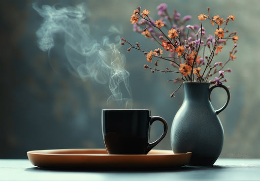 Steamy Floral Office Mural Wallpaper | Calm Inspiring Decoration