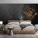 Orange Floral Bedroom Mural Wallpaper | Warm Inviting Decoration