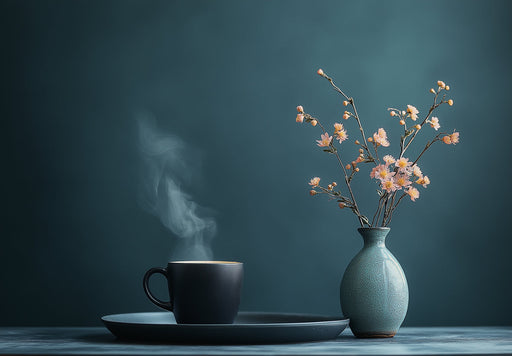 Blue Vase Floral Bedroom Mural Wallpaper | Serene Stylish Decoration