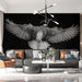 Black - and - White Bird Living Room Mural Wallpaper | Bold Modern Decoration