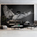 Black - and - White Bird II Living Room Mural Wallpaper | Dramatic Minimalist Decoration