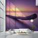Purple Geometric Tree Living Room Mural Wallpaper | Contemporary Artistic Decoration