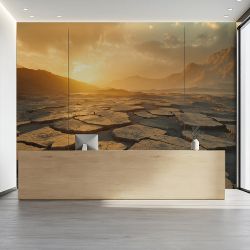 Desert Sunset Office Mural Wallpaper | Inspiring Warmth Decoration