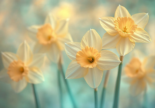 Daffodil Dining Mural Wallpaper | Elegant Fresh Decoration