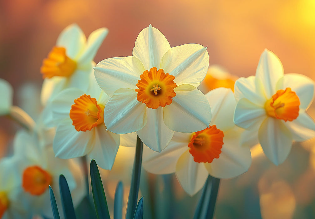 Daffodil Dining Elegance Mural Wallpaper | Refined Freshness Decoration