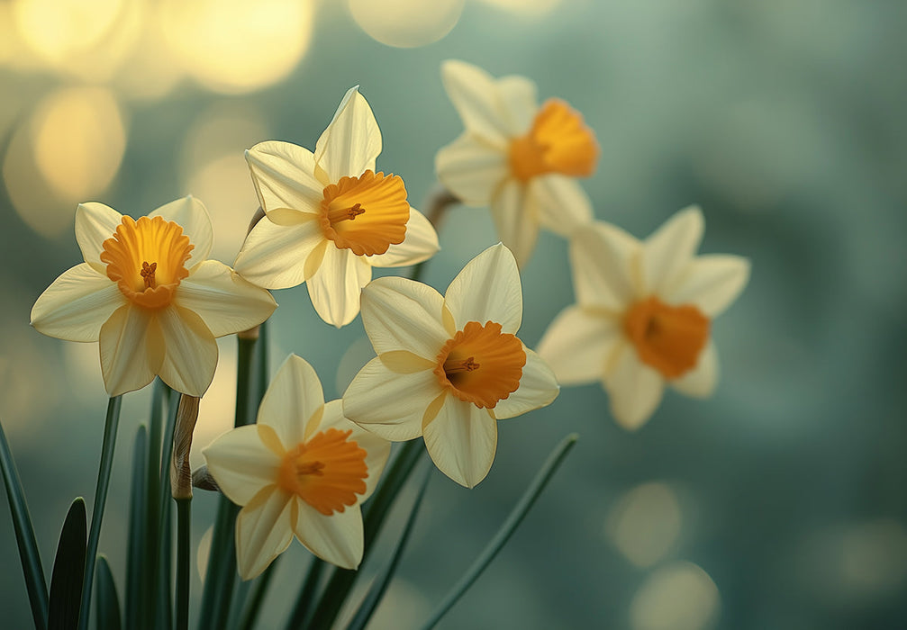 Daffodil Rustic Dining Mural Wallpaper | Cozy Natural Decoration