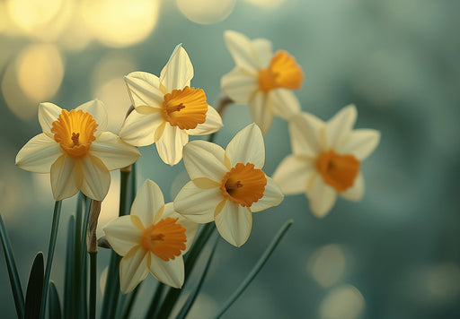 Daffodil Rustic Dining Mural Wallpaper | Cozy Natural Decoration
