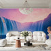 Pink Waterfall Living Room Mural Wallpaper | Dreamy Tranquil Decoration