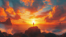 Solitary Sunset Living Room Mural Wallpaper | Inspiring Peace Decoration