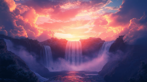 Multicolor Waterfall Living Room Mural Wallpaper | Energetic Tranquility Decoration