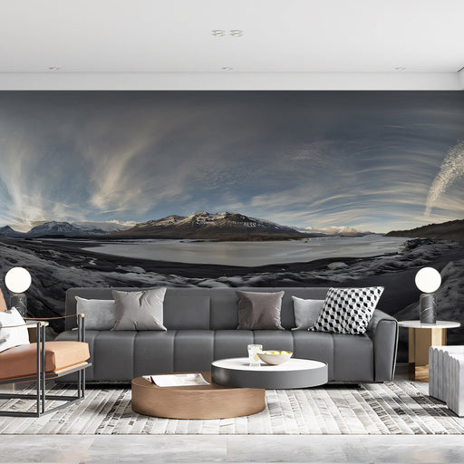 Mountain Lake Living Room Mural Wallpaper | Grand Tranquility Decoration