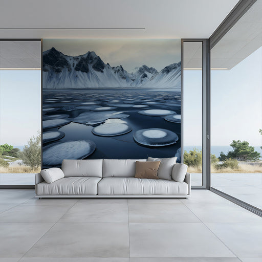Arctic Mountain Living Room Mural Wallpaper | Majestic Tranquil Decoration
