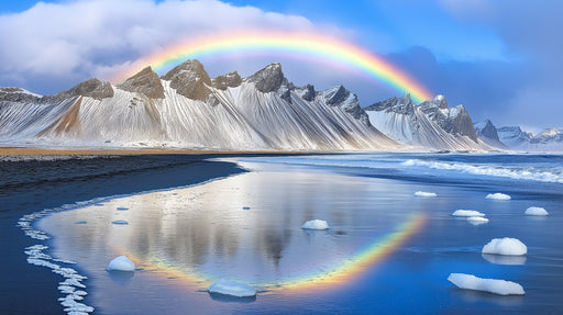 Rainbow Mountain Living Room Mural Wallpaper | Vibrant Peaceful Decoration