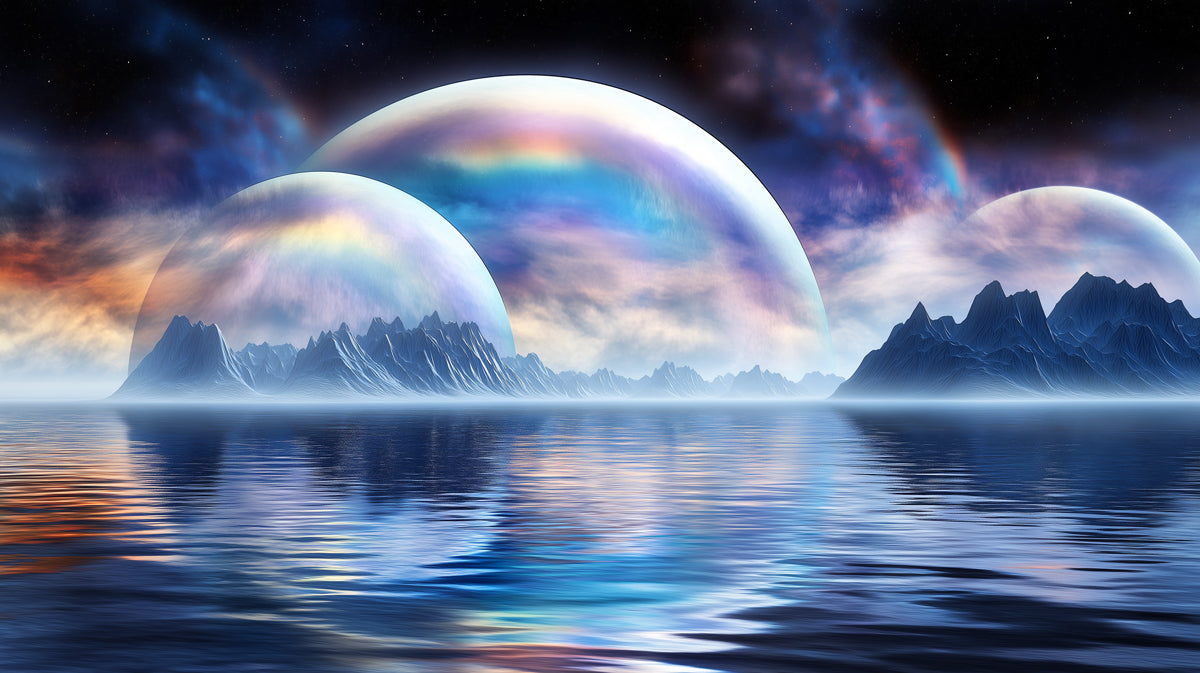 Celestial Mountain Bedroom Mural Wallpaper | Mystical Dreamy Decoration