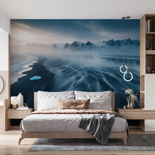 Arctic Dunes Bedroom Mural Wallpaper | Serene Cool Decoration