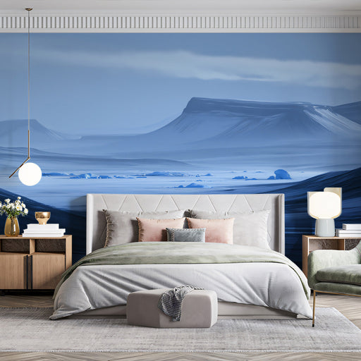 Blue Mountain Bedroom Mural Wallpaper | Calming Refreshing Decoration