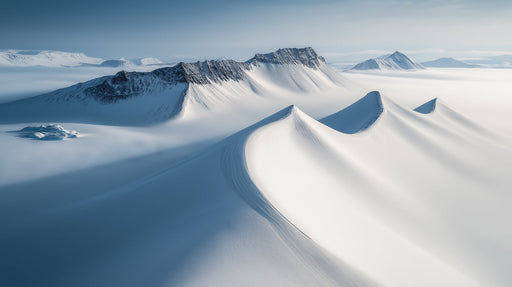 Snowy Dunes Living Room Mural Wallpaper | Serene Arctic Decoration