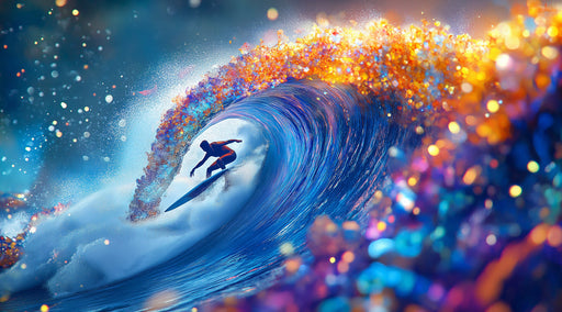 Cosmic Wave Bedroom Mural Wallpaper | Dreamy Lively Decoration