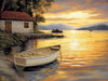 Lakeside Sunset Living Room Mural Wallpaper | Serene Warm Decoration
